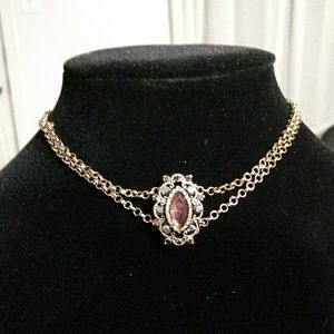 Amber and Goldtone choker